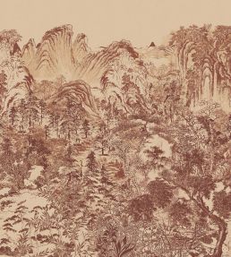 Illustrative Forest Mural by Eijffinger Red