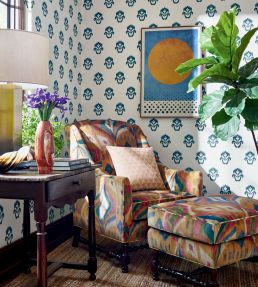 Indian Wells Wallpaper by Thibaut Spa Blue