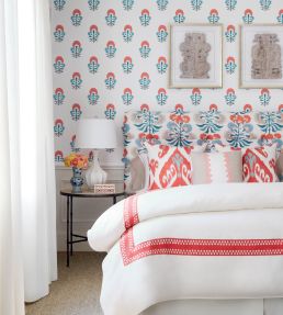 Indies Ikat Fabric by Thibaut Coral