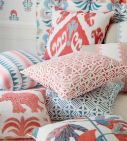 Indies Ikat Fabric by Thibaut Coral