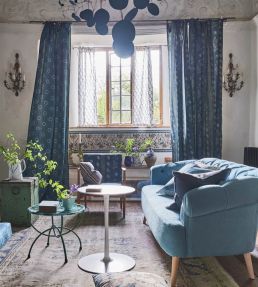 Indigo Circles Fabric by Designers Guild Indigo