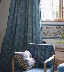 Indigo Circles Fabric by Designers Guild Indigo