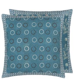 Indigo Circles Cushion 50 x 50cm by Designers Guild Indigo