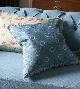 Indigo Circles Cushion 50 x 50cm by Designers Guild Indigo