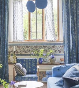 Indigo Floral Fabric by Designers Guild Indigo