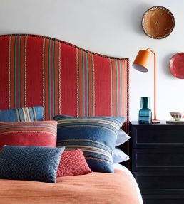 Indus Stripe Fabric by Jane Churchill Red