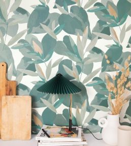 Influence Wallpaper by Caselio Terracotta / Jaune / Dore
