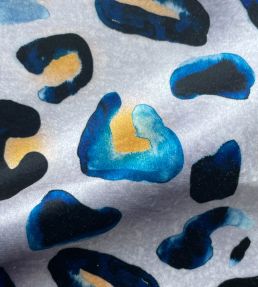 Inky Leopard Velvet Fabric by Avalana Indigo