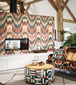 Irisa Grasscloth Wallpaper by Osborne & Little Petrol/Gold