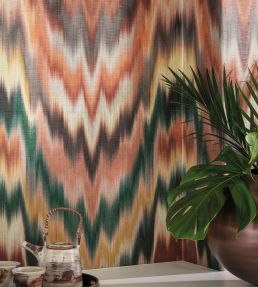 Irisa Grasscloth Wallpaper by Osborne & Little Petrol/Gold