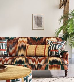 Irisa Fabric by Osborne & Little Terracotta/Teal