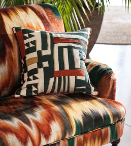 Irisa Fabric by Osborne & Little Terracotta/Teal