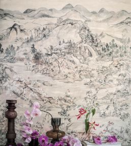 Japanese Chinoiserie Mural by Cole & Son Pink Opal