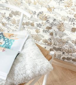Jardin D'Olinda Wallpaper by Caselio Bleu Canard Or