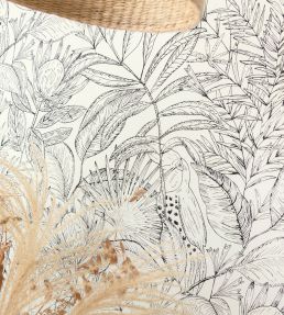 Jardin De Bel Air Wallpaper by Caselio Blanc Orange Bleu
