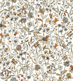 Jardin De Giverny Wallpaper by Caselio Blanc Orange