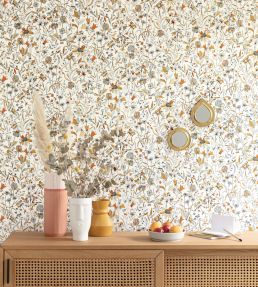 Jardin De Giverny Wallpaper by Caselio Blanc Or