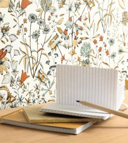 Jardin De Giverny Wallpaper by Caselio Blanc Orange