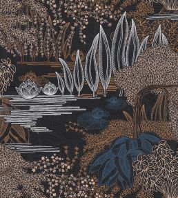 Jasmin Wallpaper by Casamance Encre / Cuivre
