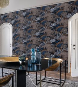 Jasmin Wallpaper by Casamance Encre / Cuivre