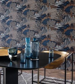 Jasmin Wallpaper by Casamance Encre / Cuivre