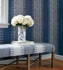 Javanese Stripe Wallpaper by Anna French Wedgewood Blue