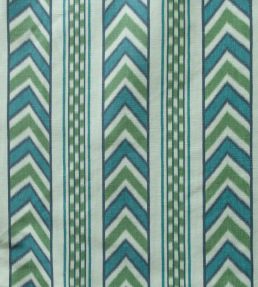 Kamil Stripe Fabric by Titley and Marr Teal & Linden