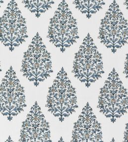 Kashmir Fabric by Titley and Marr Aqua & Beige