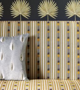 Kendra Stripe Fabric by Jane Churchill Silver/Pink