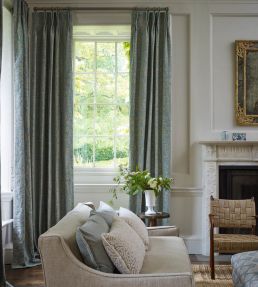 Knole Damask Fabric by Zoffany Stockholm Blue