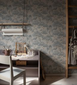 Kristoffer Wallpaper by Sandberg Misty Blue