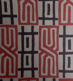 Kuba Fabric by Titley and Marr Teal & Terracotta