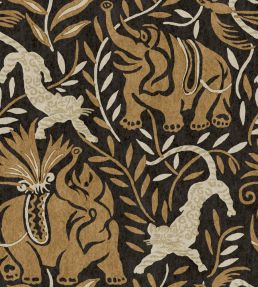 La Jungle Vinyl Wallpaper by Christopher Farr Cloth Mocha
