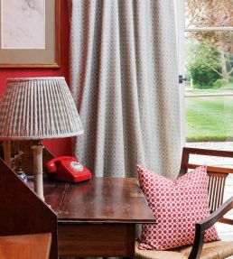 Lattice Cane Fabric by Barneby Gates Olive/Red