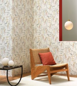 Ecriture Wallpaper by Lelievre Indigo