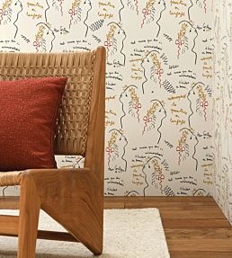 Ecriture Wallpaper by Lelievre Indigo