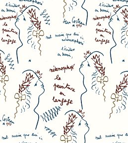 Ecriture Wallpaper by Lelievre Indigo