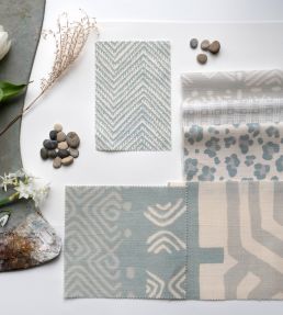 Leopard Spot Fabric by Titley and Marr Teal & Terracotta