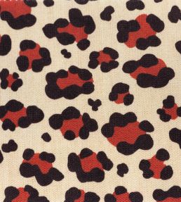 Leopard Spot Fabric by Titley and Marr Teal & Terracotta