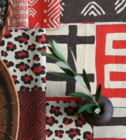 Leopard Spot Fabric by Titley and Marr Teal & Terracotta
