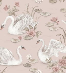 Lily Swan Wallpaper by Borastapeter Blush