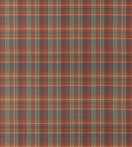 Lindisfarne Plaid Fabric by Mulberry Home Red/Teal
