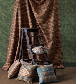Lindisfarne Plaid Fabric by Mulberry Home Red/Teal