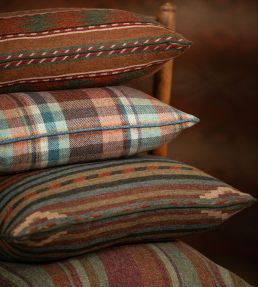 Lindisfarne Plaid Fabric by Mulberry Home Red/Teal