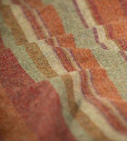Lindisfarne Stripe Fabric by Mulberry Home Russet/Sage