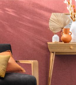 Linen Uni Wallpaper by Caselio Lie De Vin