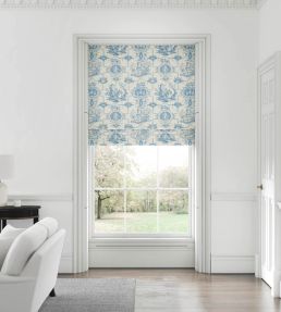 Lion Toile Fabric by Warner House Navy
