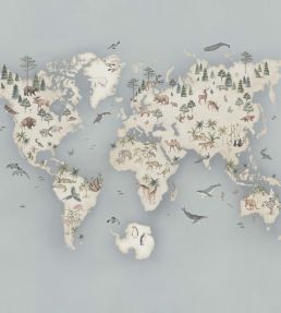 Little Explorer Mural by Borastapeter Sea Blue