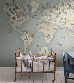 Little Explorer Mural by Borastapeter Sea Blue