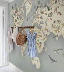 Little Explorer Mural by Borastapeter Sea Blue